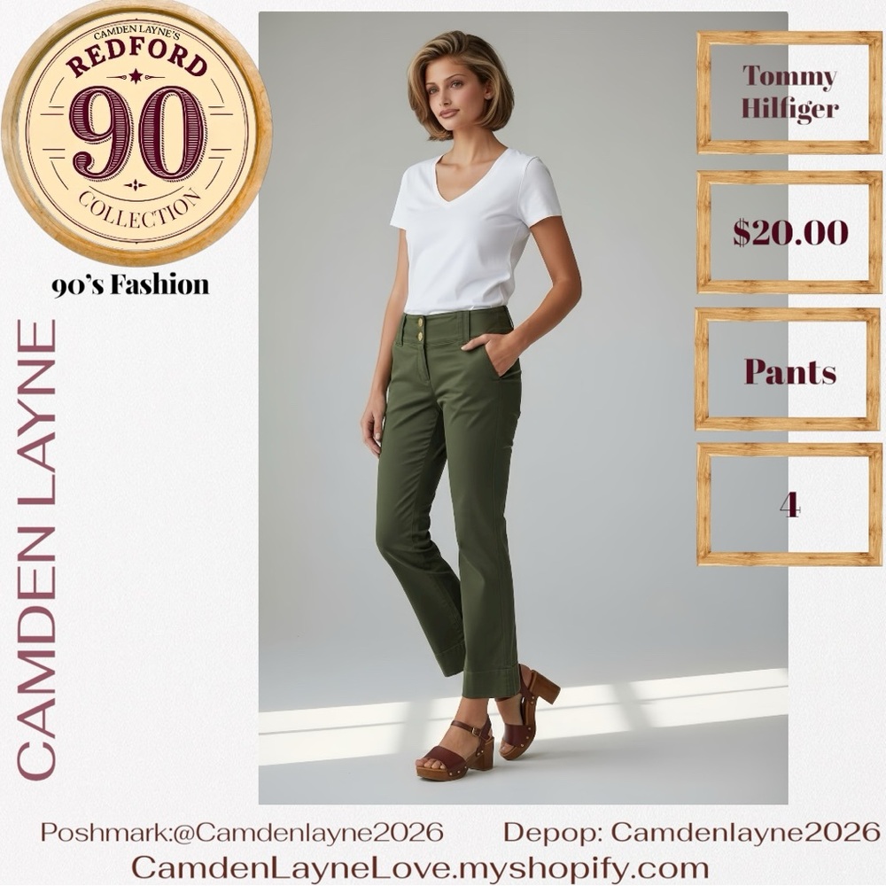 Tommy Hilfiger Olive Cropped Pants
